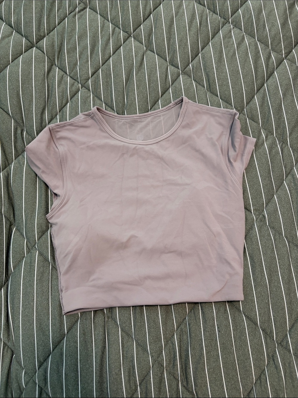 Women’s Scoop Neck Crop Top - Dusty Mauve. Mesh back